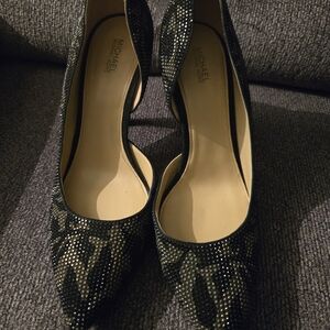 Michael Kors Elegant Black and Gold Studded Heels